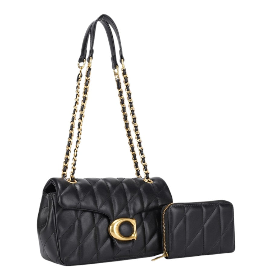 2IN1 Quilted Design Shoulder Bag W Wallet Set