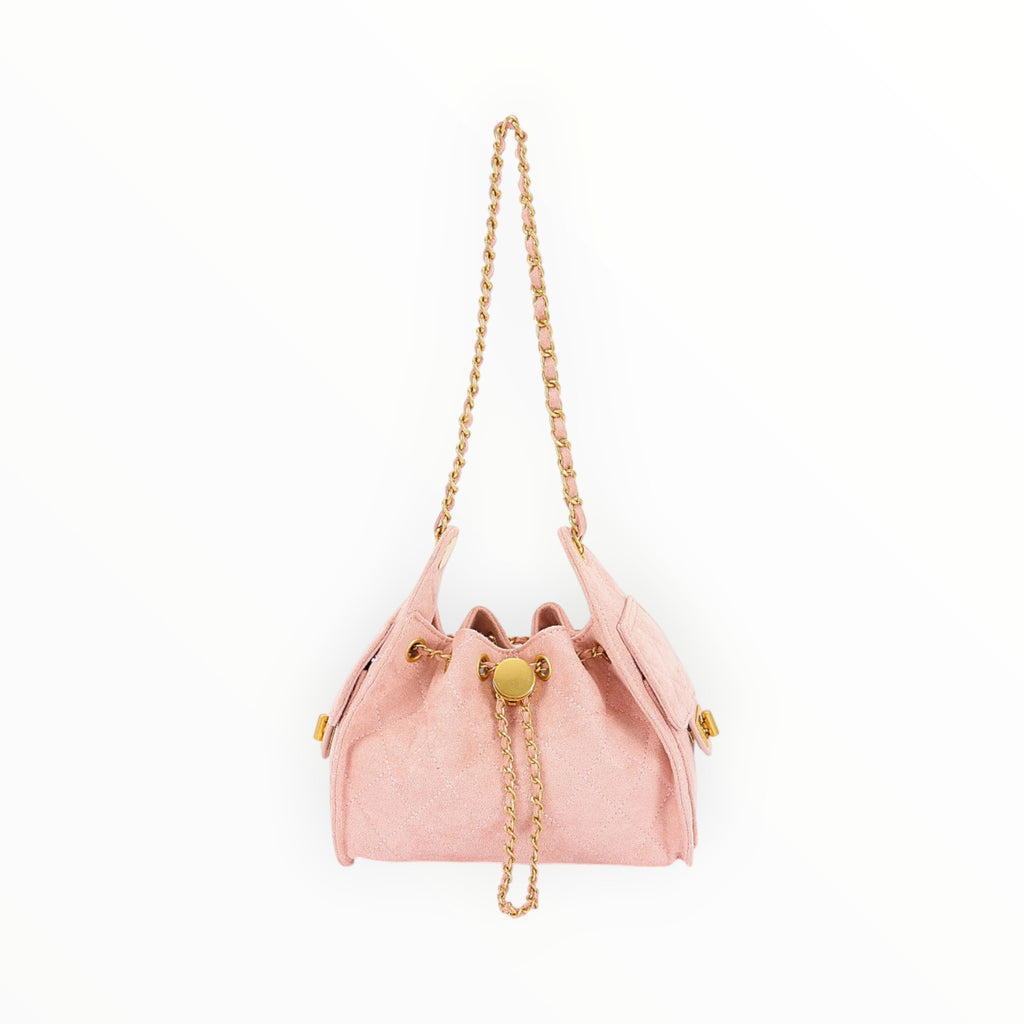 Quilted Faux Suede Shoulder Bag