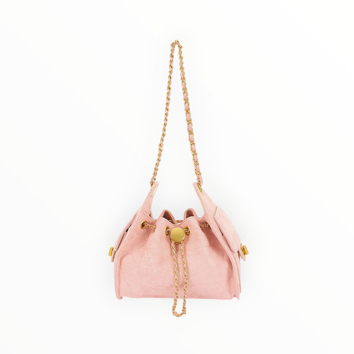 Quilted Faux Suede Shoulder Bag