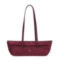 Slim East-West Shoulder Tote Bag – Vegan Suede