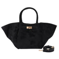 Gold Buckle Suede Tote Bag