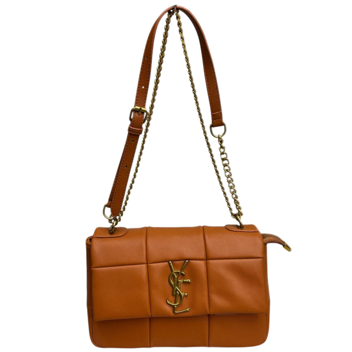 YSE Quilted Chain Link Flap Crossbody Shoulder Bag