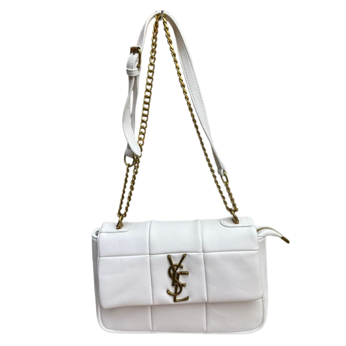 YSE Quilted Chain Link Flap Crossbody Shoulder Bag