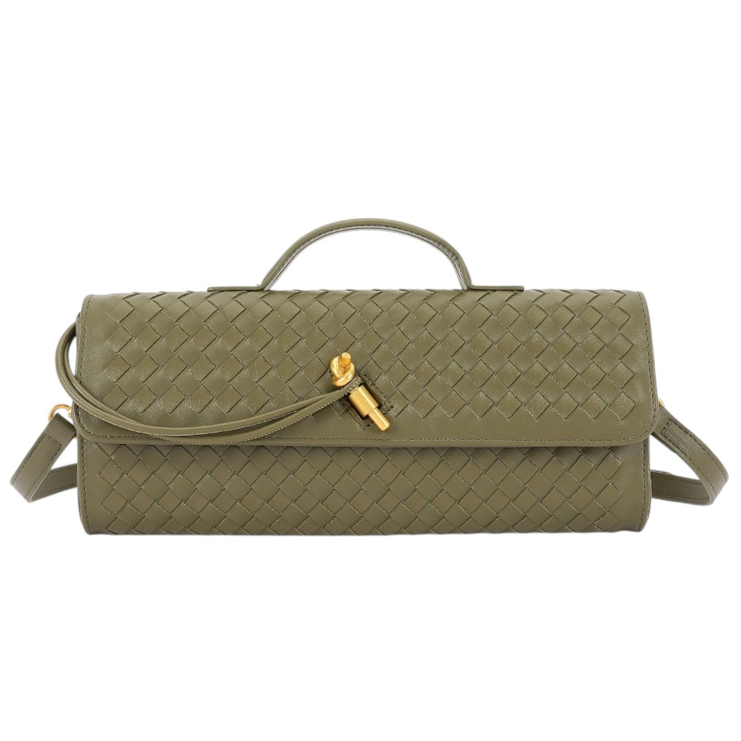 Woven Leather Handbag Clutch