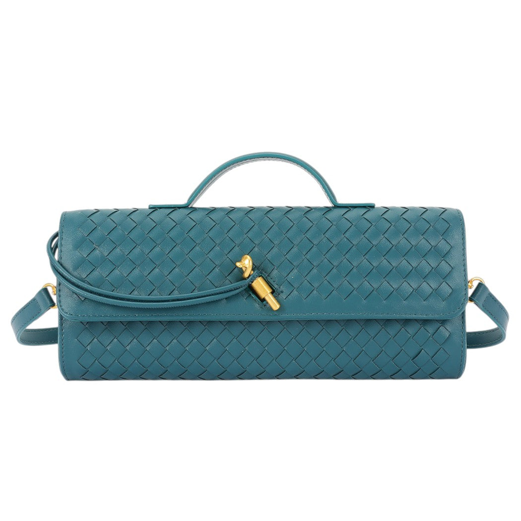 Woven Leather Handbag Clutch