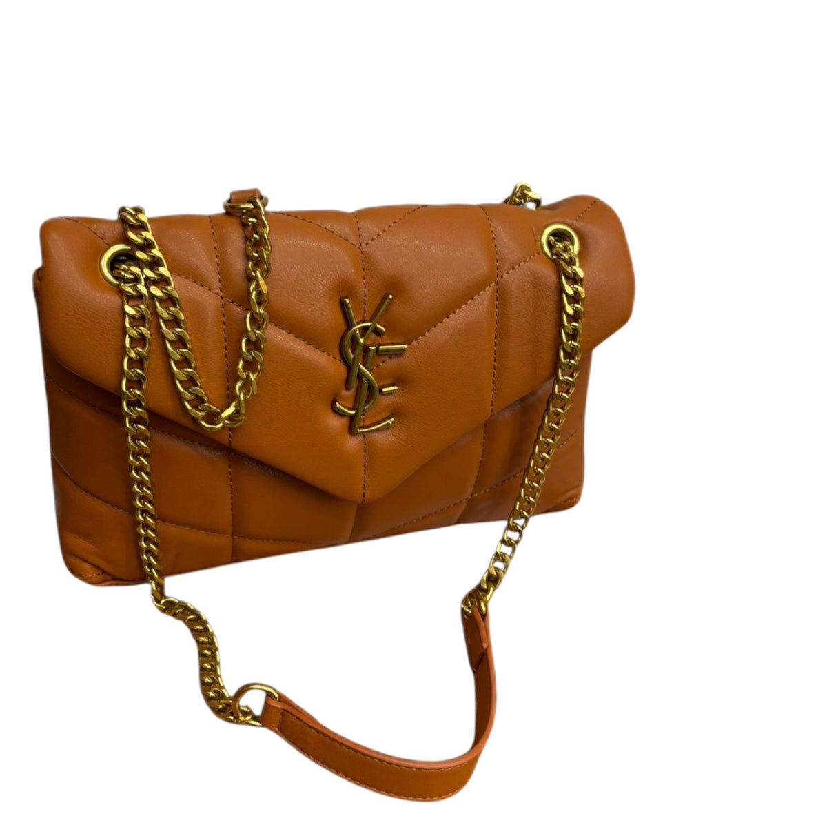 YSE V Quilted Chain Link Flap Crossbody Shoulder Bag