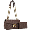 2IN1 Quilted Design Shoulder Bag W Wallet Set
