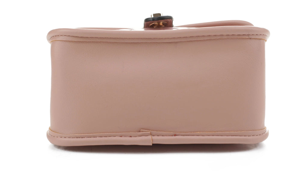 Embossed Mini Woven Turn Lock Satchel