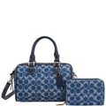 2IN1 Oval Print Monogram Handle MINI Satchel Bag