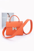 Faux Leather Flap Bag