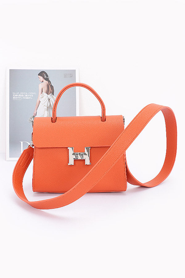 Faux Leather Flap Bag