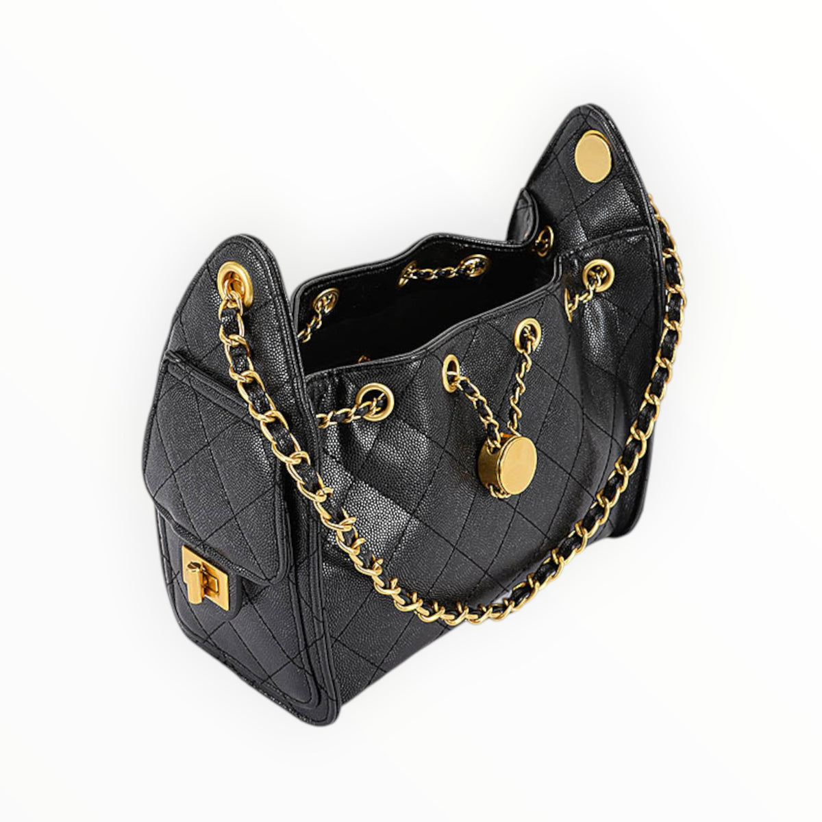 Quilted Vegan Leather Shoulder Bag