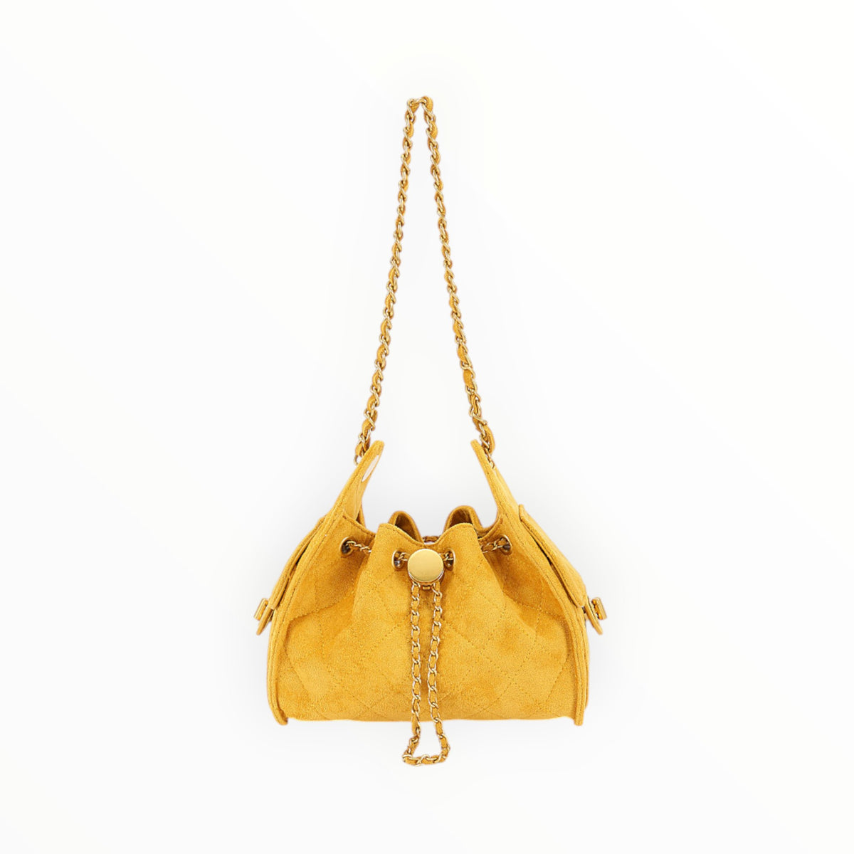Quilted Faux Suede Shoulder Bag