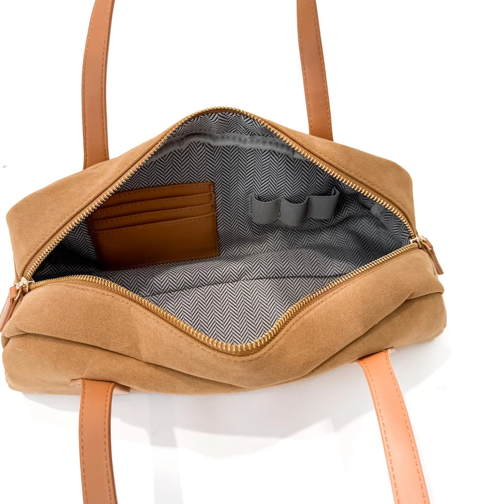 Black Sally Suede Barrel Shoulder Bag