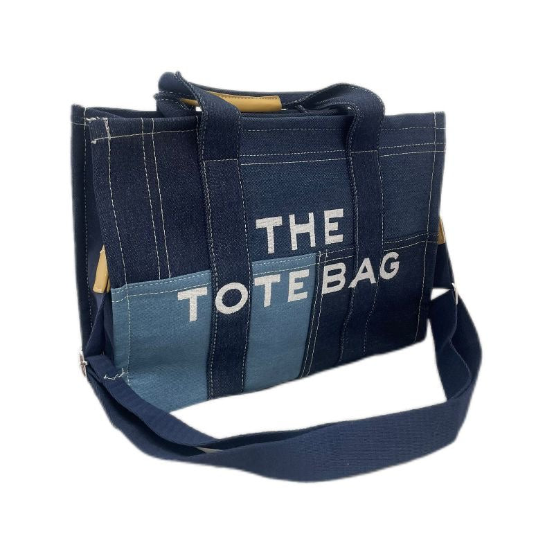 The Denim large Colorblock Canvas Tote