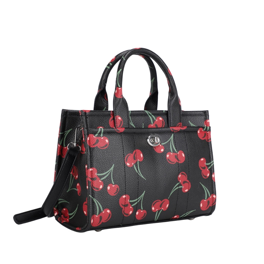 Scarlett Tote with Cherry Print