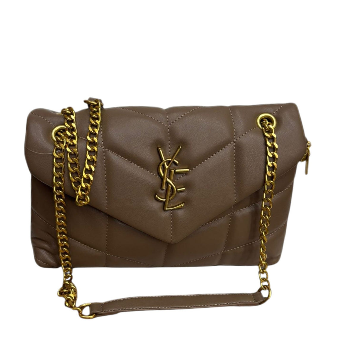 YSE V Quilted Chain Link Flap Crossbody Shoulder Bag