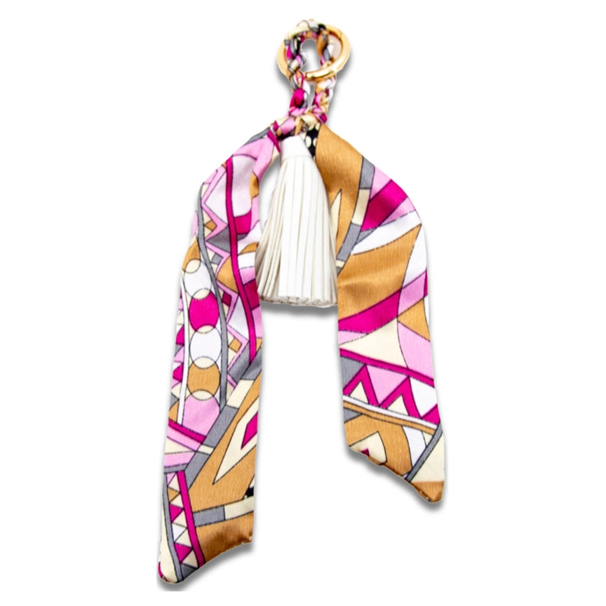 The Printed Scarf Ribbon Bag Charm