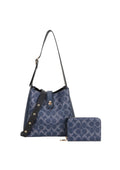 2IN1 Oval Print Shoulder Hobo Bag W Wallet Set