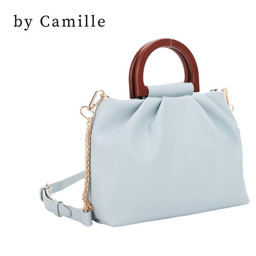 Bernadette Wooden Top Handle Scrunched Crossbody