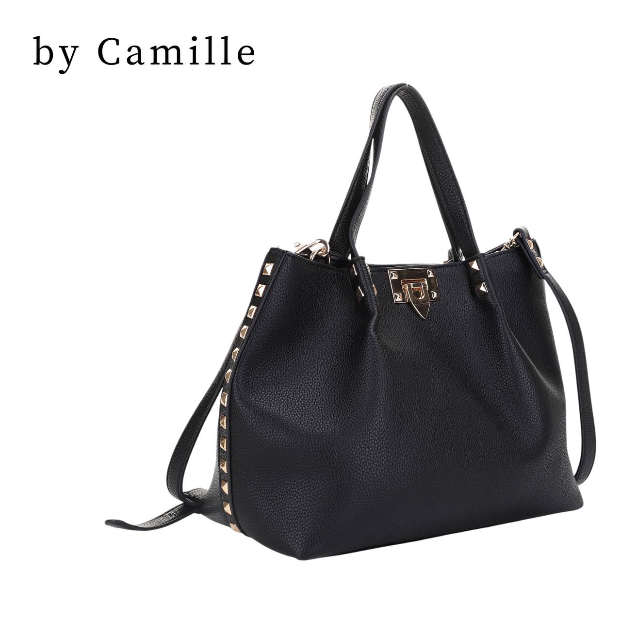 Studded Ruched Tote Bag