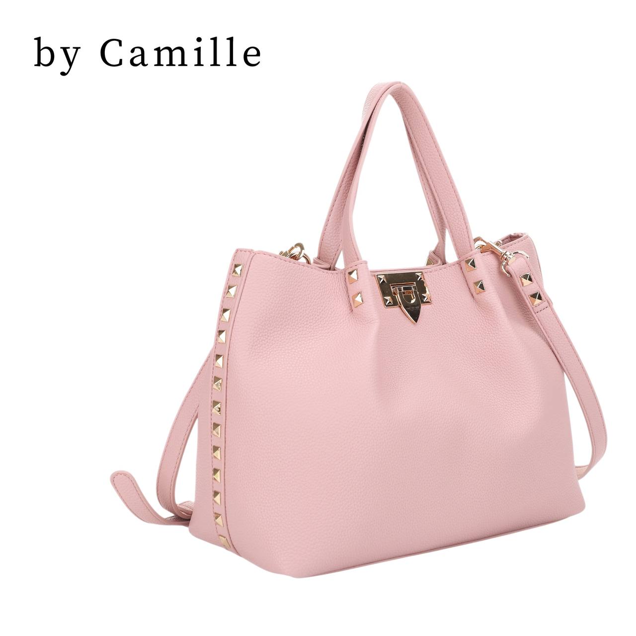 Studded Ruched Tote Bag