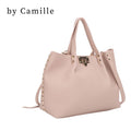 Studded TAUPE Ruched Tote Bag