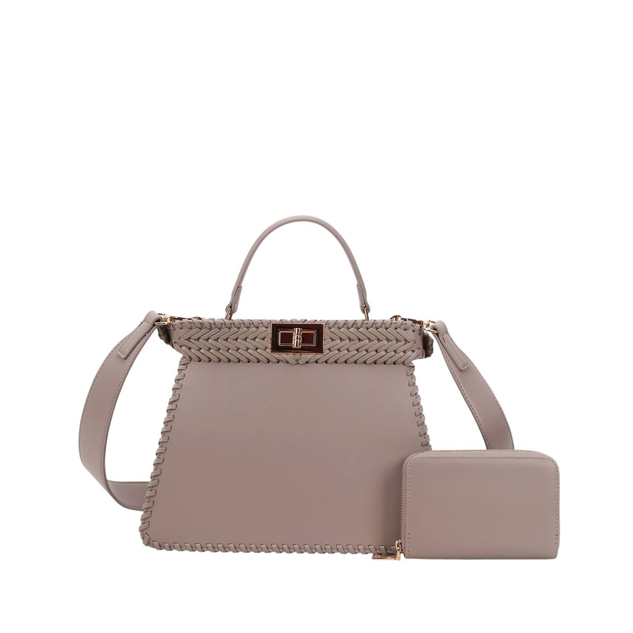 The GRAY Woven Luxe Satchel | 2-Piece Set