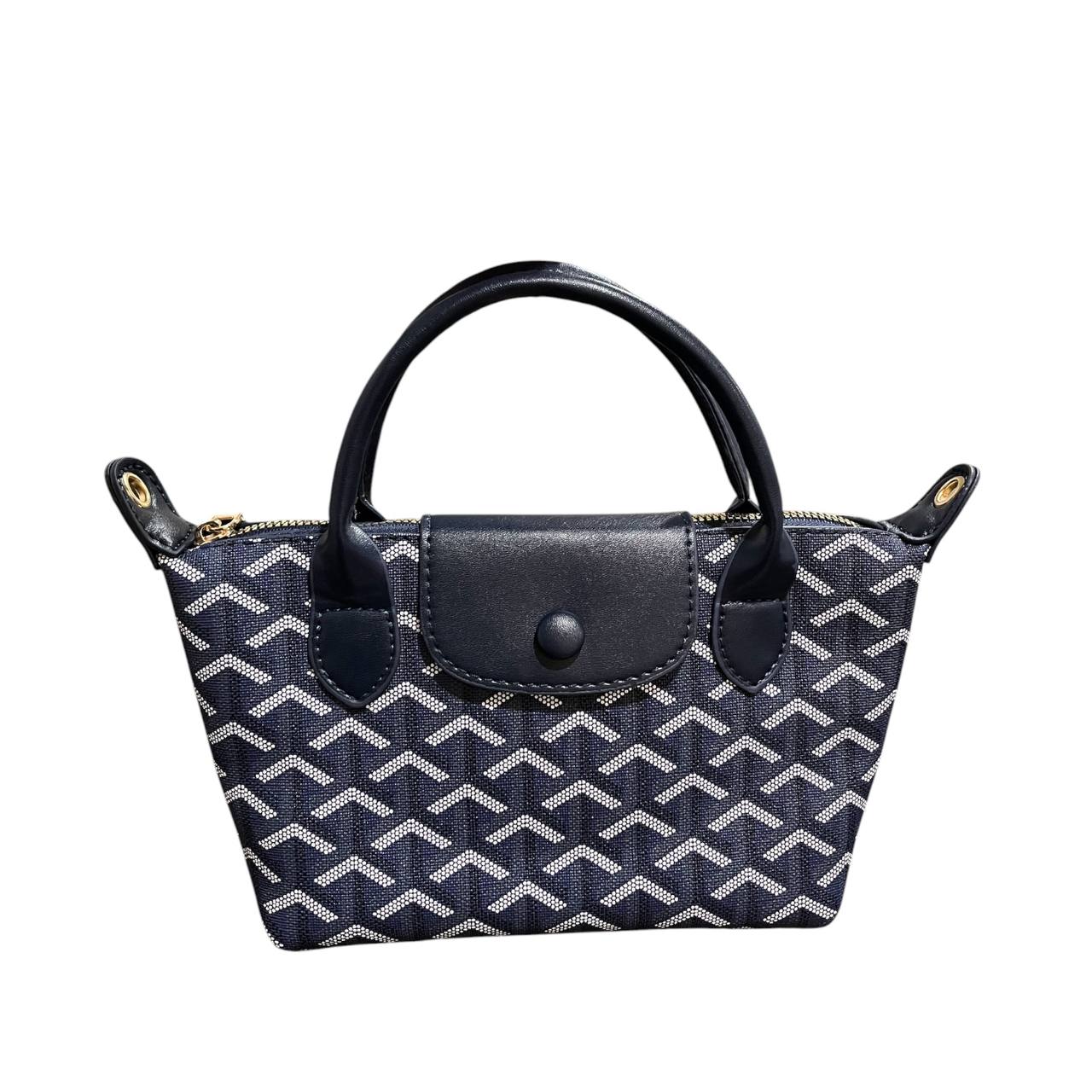 The NAVY Chevron Mini Tote | Includes Strap & Keychain
