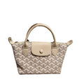 The BEIGE Chevron Mini Tote | Includes Strap & Keychain
