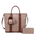 The TAN/BROWN Monogram Signature Tote | 3-Piece Set