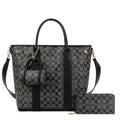 The BLACK/GRAY Monogram Signature Tote | 3-Piece Set