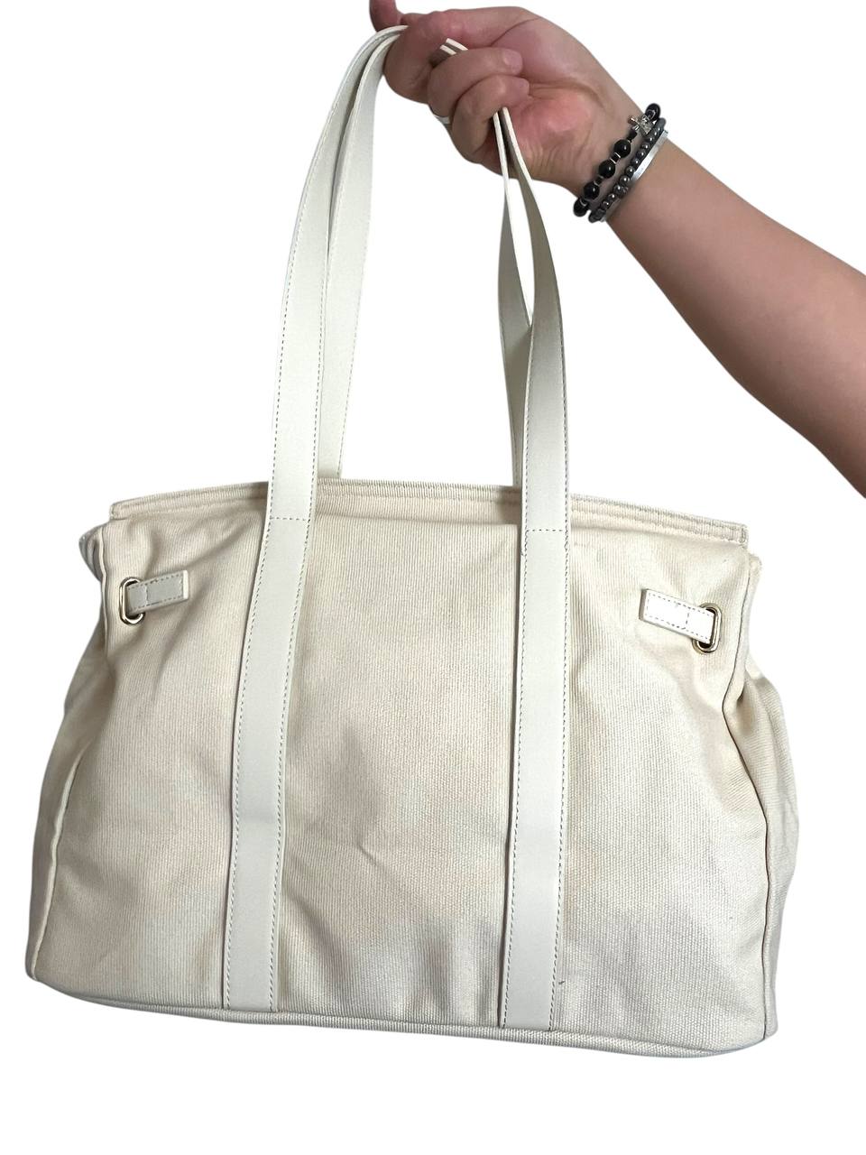 BLACK Cadence Canvas and Vegan Leather Tote