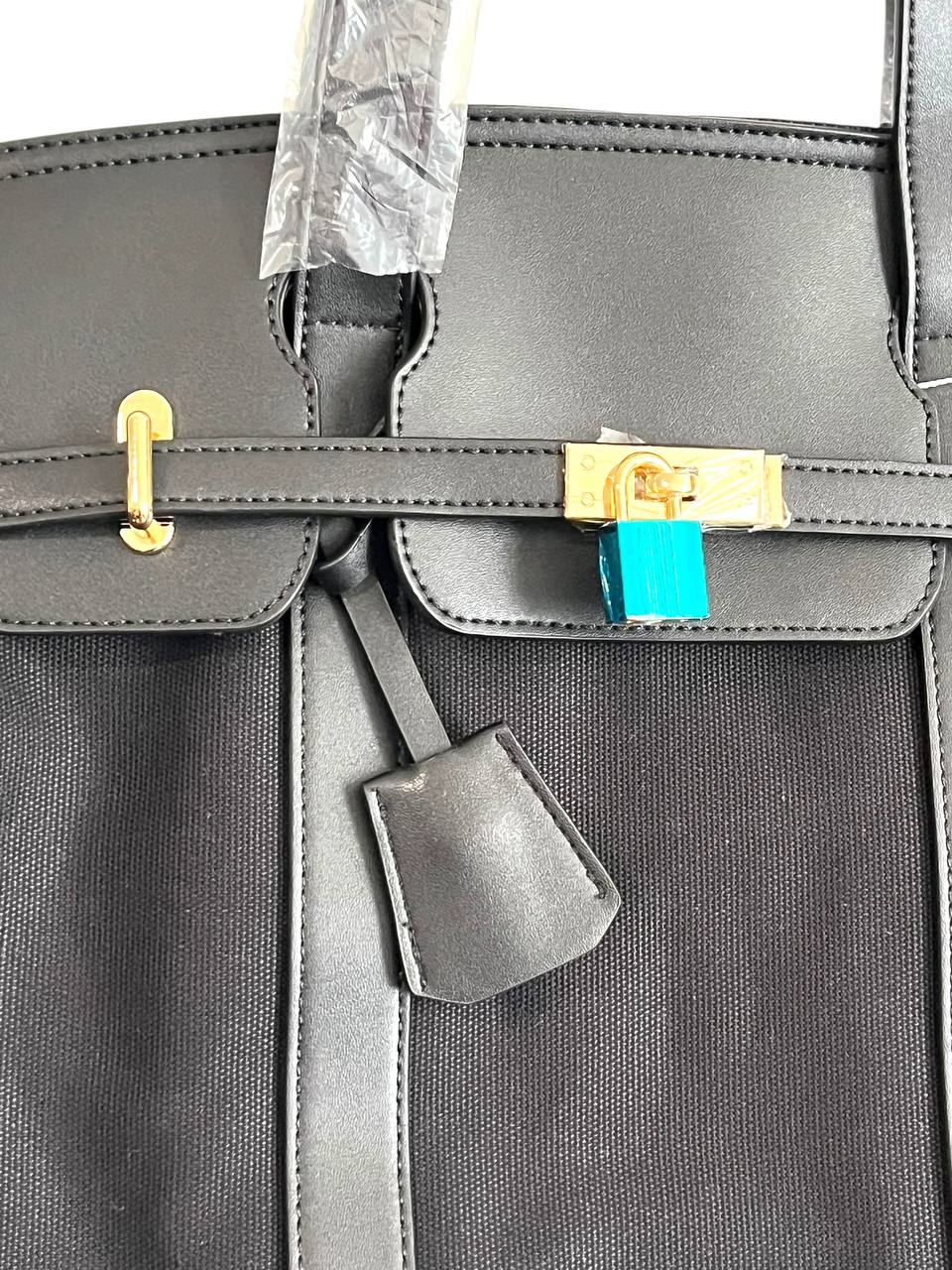 BLACK Cadence Canvas and Vegan Leather Tote