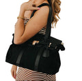 BLACK Cadence Canvas and Vegan Leather Tote