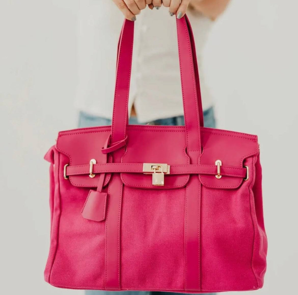 BLACK Cadence Canvas and Vegan Leather Tote