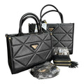 The BLACK Geo Luxe Tote | 3-Piece Set